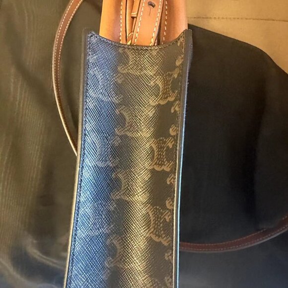 celine triomphe top handle bag mini black canvas/leather - Picture 6 of 6